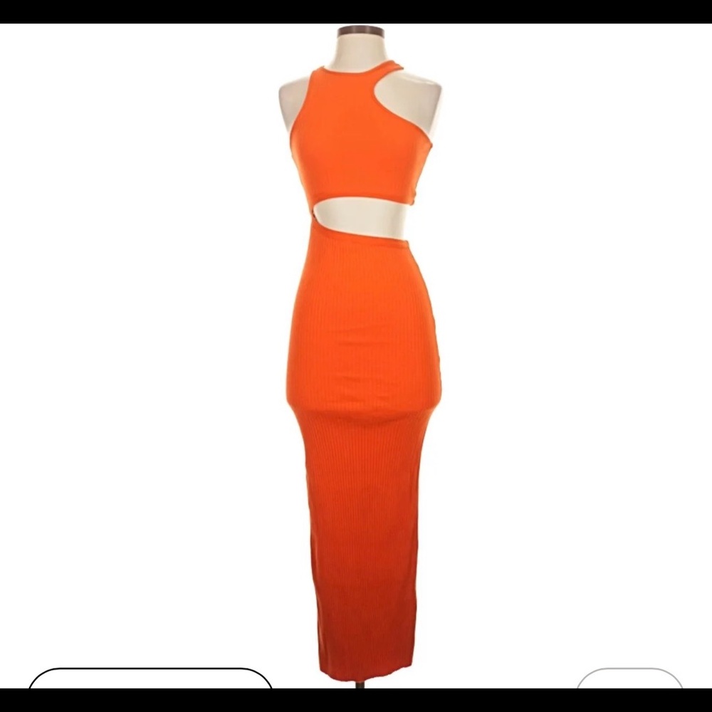 Zara Orange Cut-Out Dress